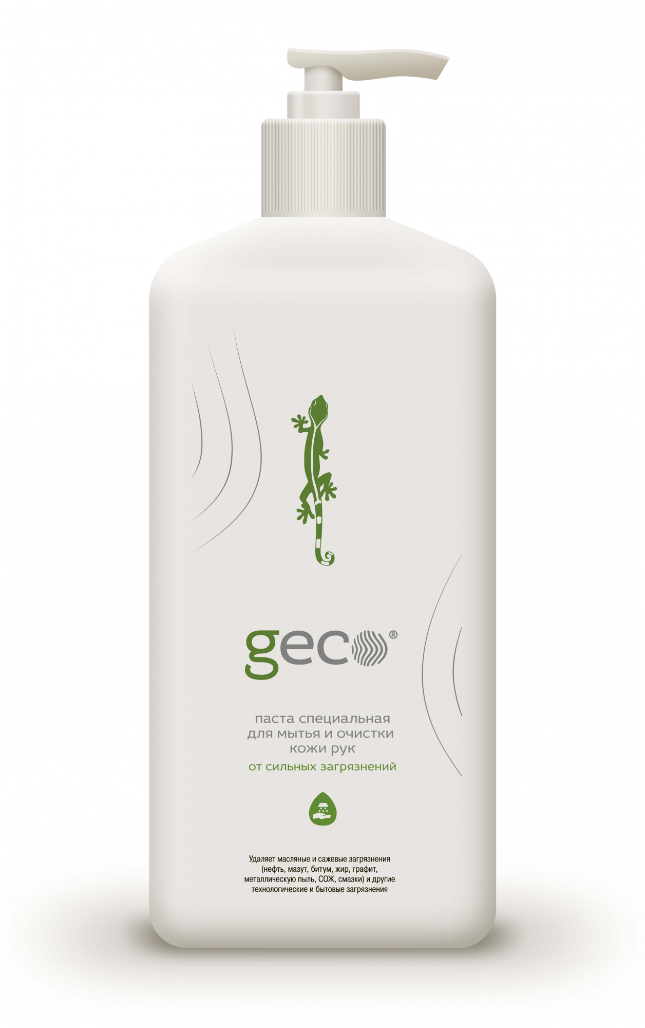 Паста "GECO" для очистки кожи рук от сильных загрязнений (бутыль с помпой 1000 мл.) 