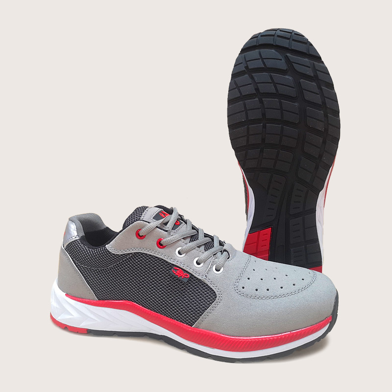Кроссовки "СКОРПИОН-ЭКШЕН" серые с черным и красным